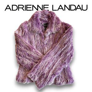NWOT Vintage Adrienne Landau Purple Rabbit Fur Jacket, Medium 